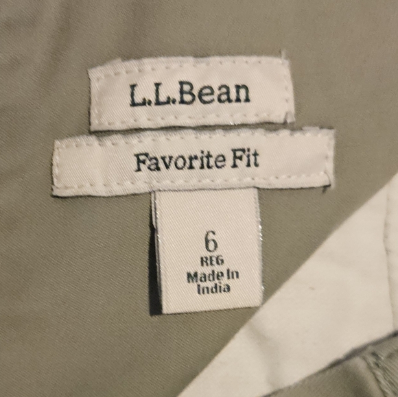 L.L. Bean Womens Favorite Fit 9" Cargo Shorts w/Drawstring Olive Army Green sz 6 - Picture 7 of 7
